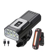 8*XPE Front Bicycle Light, 2000 Lumens 10000mAh Waterproof Aluminum Mountain Bike Flashlight, USB Rechargeable Taillight